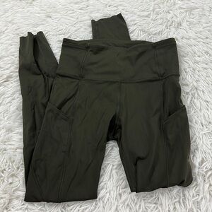 Lululemon Fast and Free Tight II 25" *Non-Reflective Nulux Dark Olive